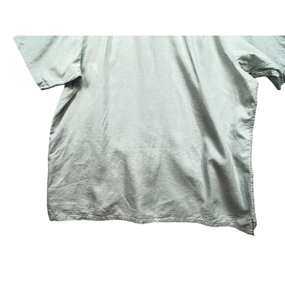 Red Head Mens Linen Blend Short Sleeve Button-Down Shirt 2XL Light Green - Picture 10 of 11
